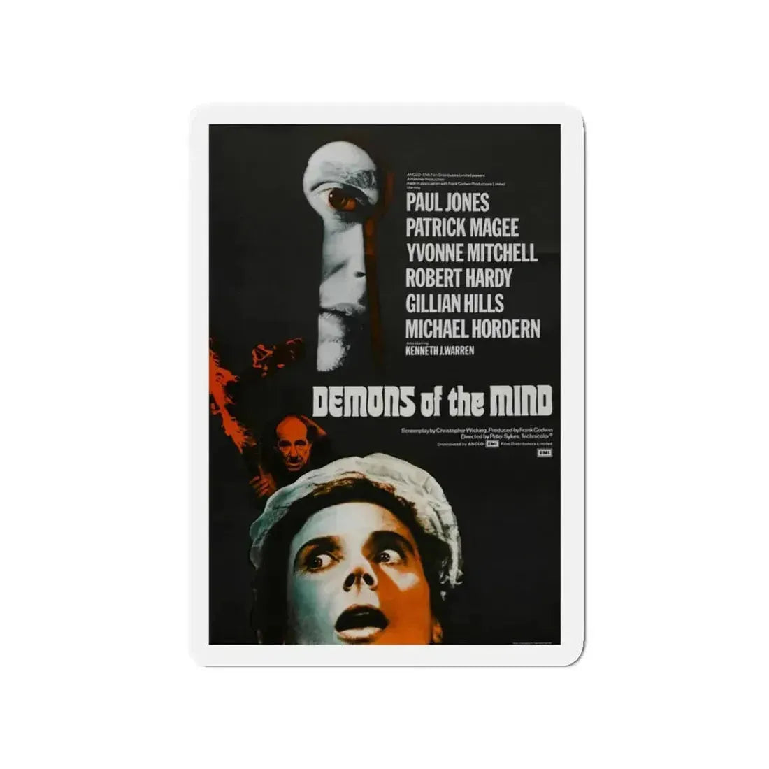 DEMONS OF THE MIND 1974 Movie Poster - Refrigerator Magnet 3 Inch - The Sticker Space