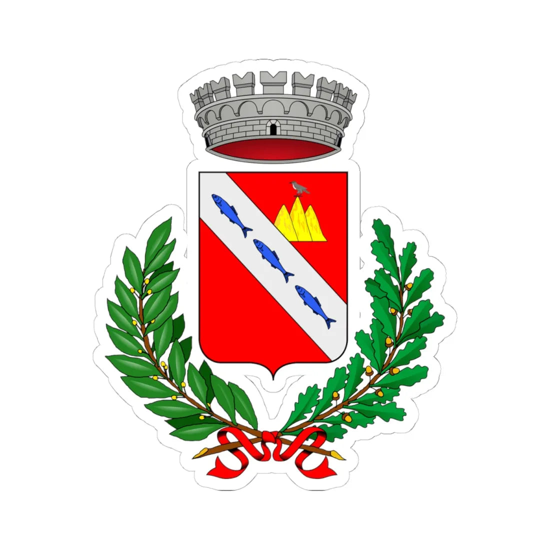 Demonte-Stemma (Italy) (Coat of Arms) STICKER Vinyl Kiss-Cut Decal 4 Inch White - The Sticker Space