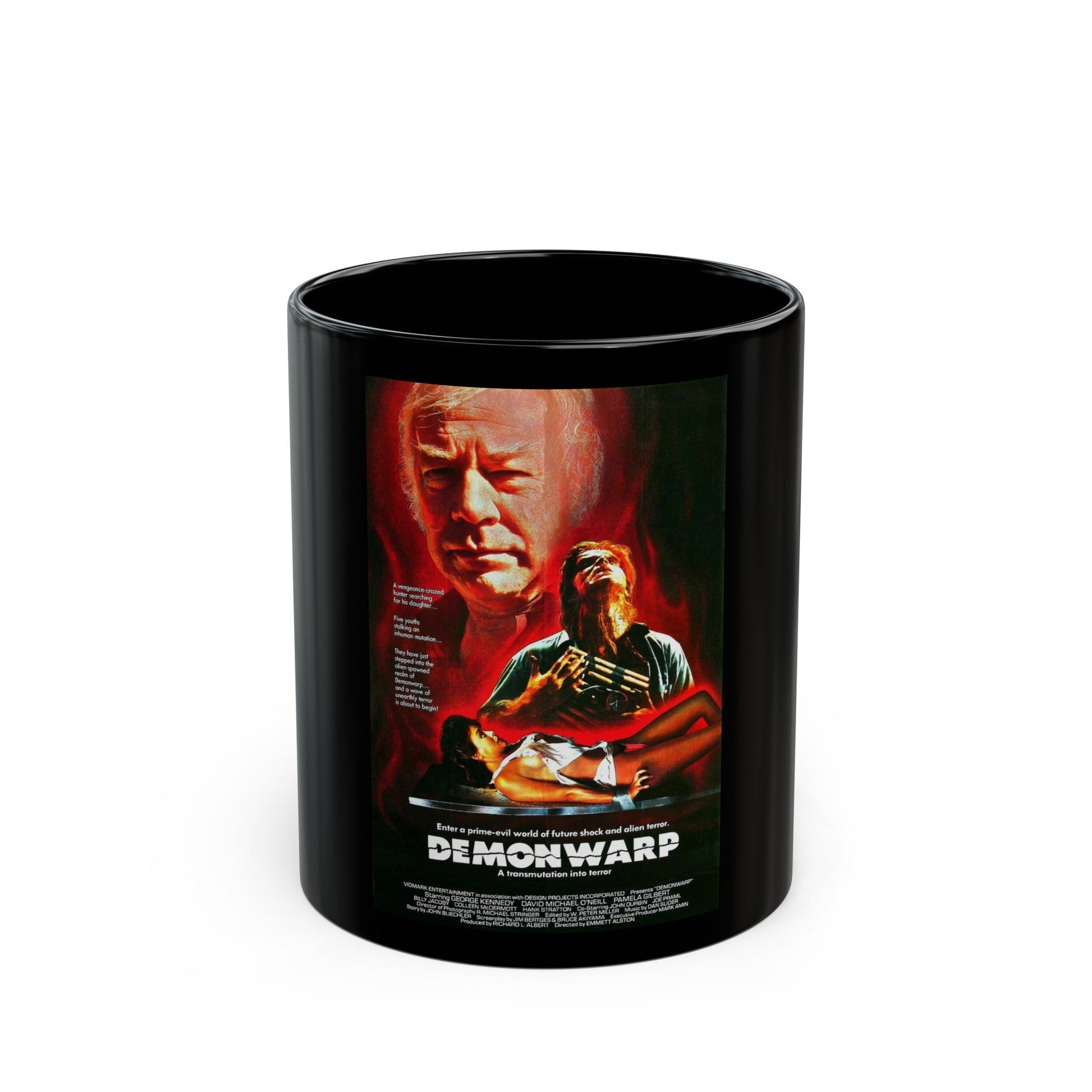 DEMONWARP 1988 Movie Poster - Black Coffee Mug-11oz-The Sticker Space