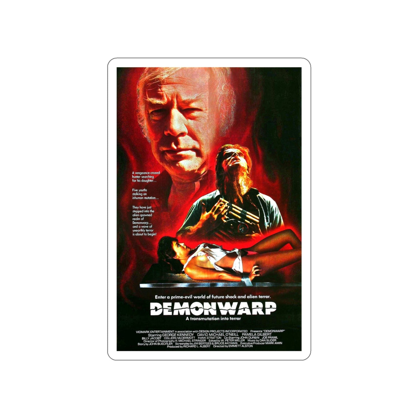 DEMONWARP 1988 Movie Poster STICKER Vinyl Die-Cut Decal-4 Inch-The Sticker Space