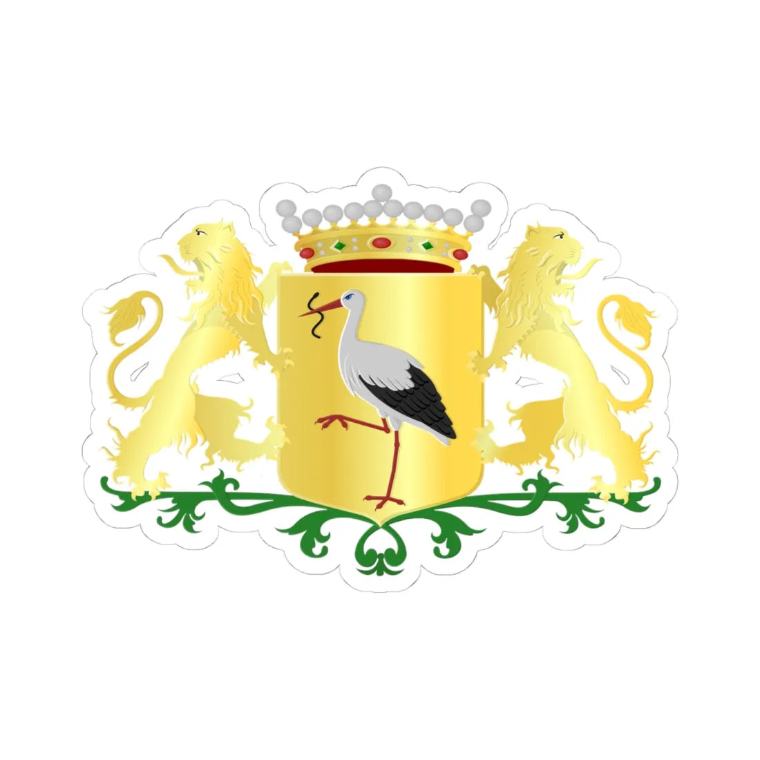 Den Haag wapen 1954 (Netherlands) (Coat of Arms) STICKER Vinyl Kiss-Cut Decal 4 Inch White - The Sticker Space