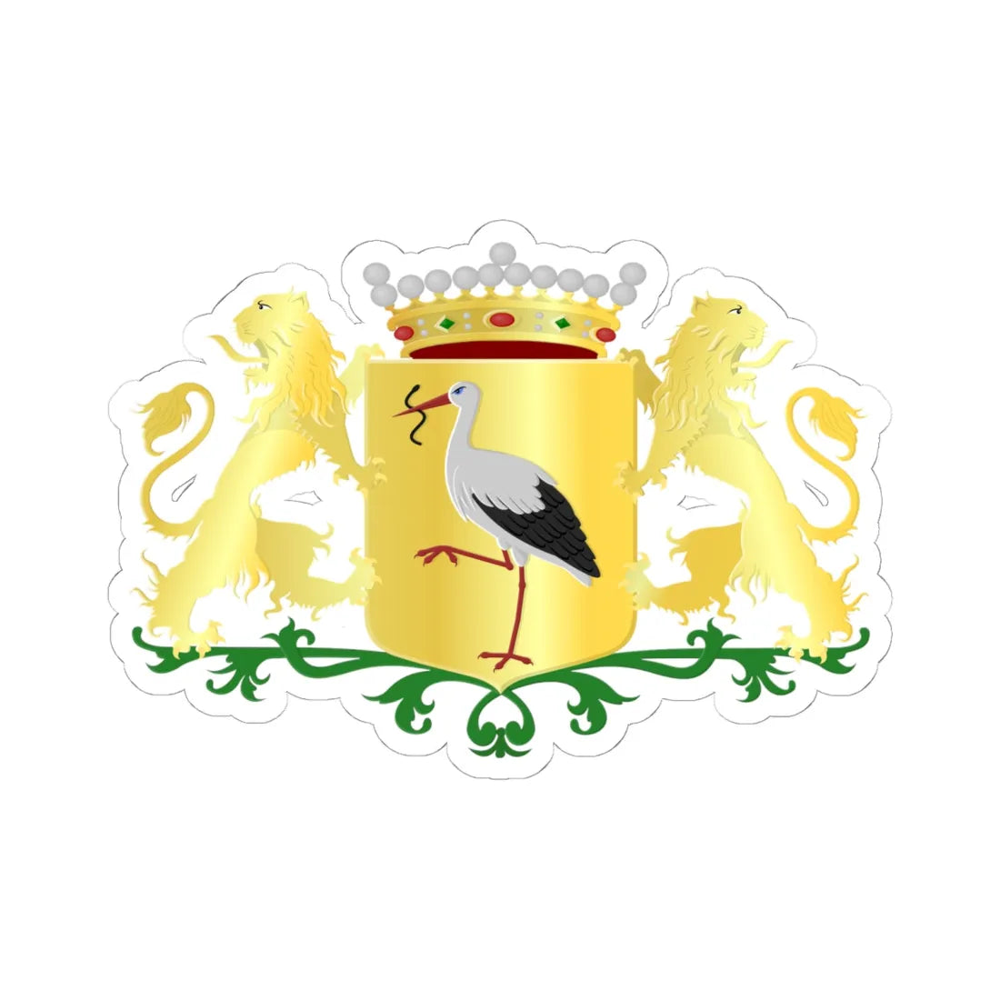 Den Haag wapen 1954 (Netherlands) (Coat of Arms) STICKER Vinyl Kiss-Cut Decal 6 Inch White - The Sticker Space