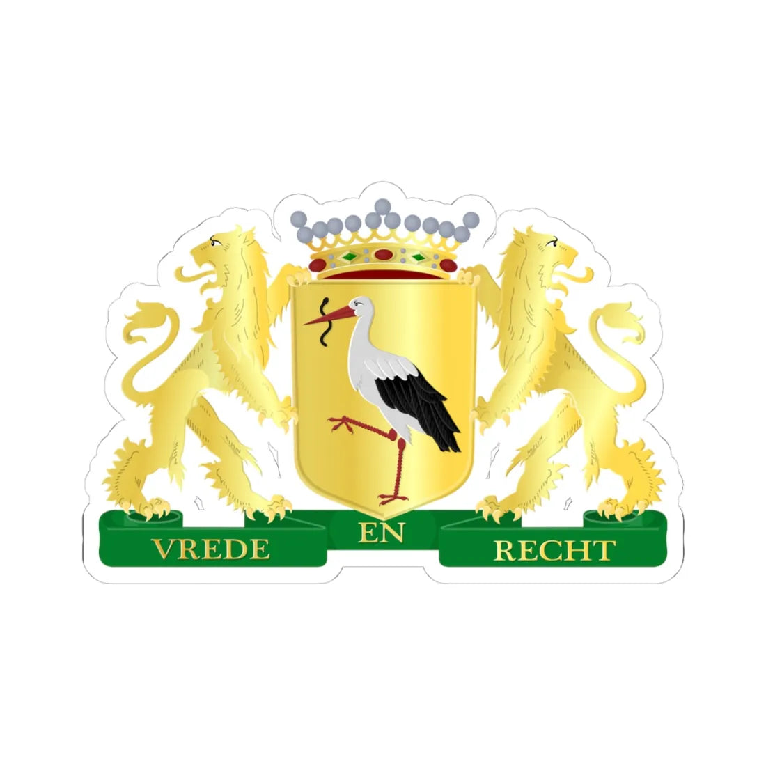 Den Haag wapen III (Netherlands) (Coat of Arms) STICKER Vinyl Kiss-Cut Decal 4 Inch White - The Sticker Space
