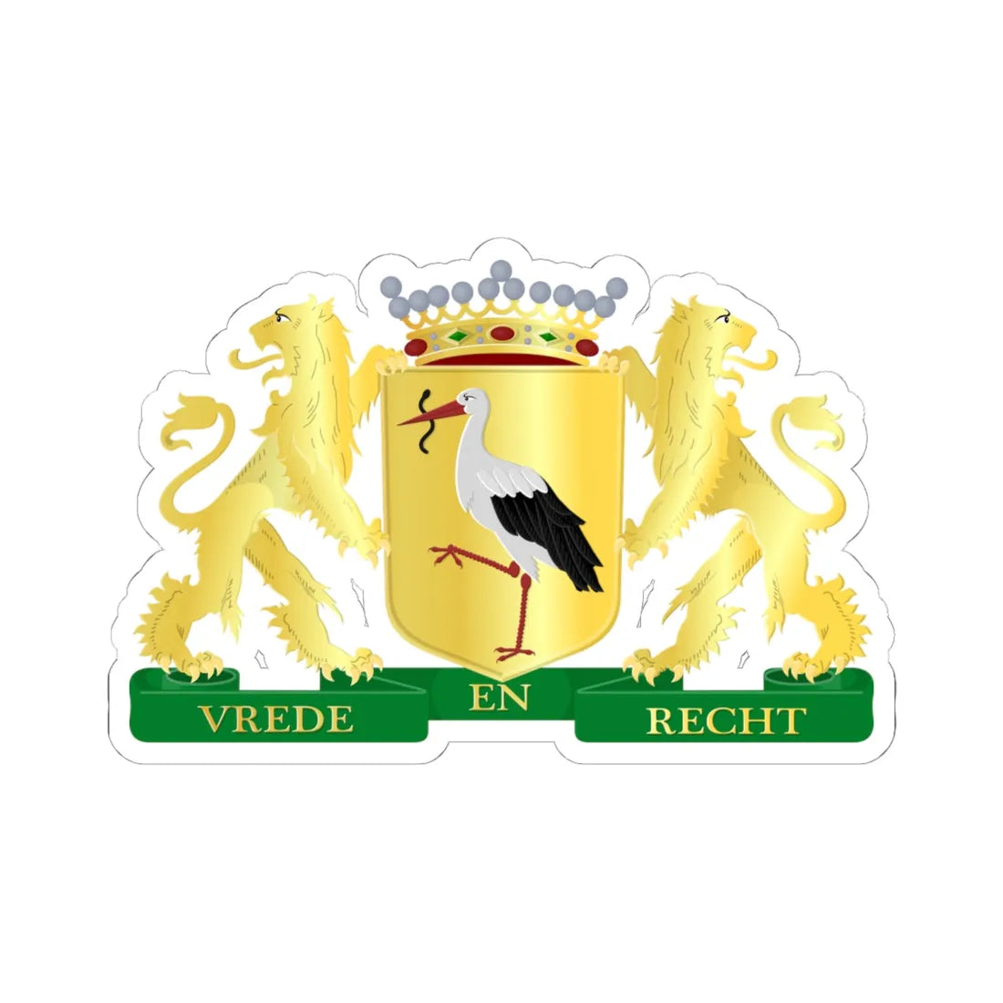 Den Haag wapen III (Netherlands) (Coat of Arms) STICKER Vinyl Kiss-Cut Decal 6 Inch White - The Sticker Space