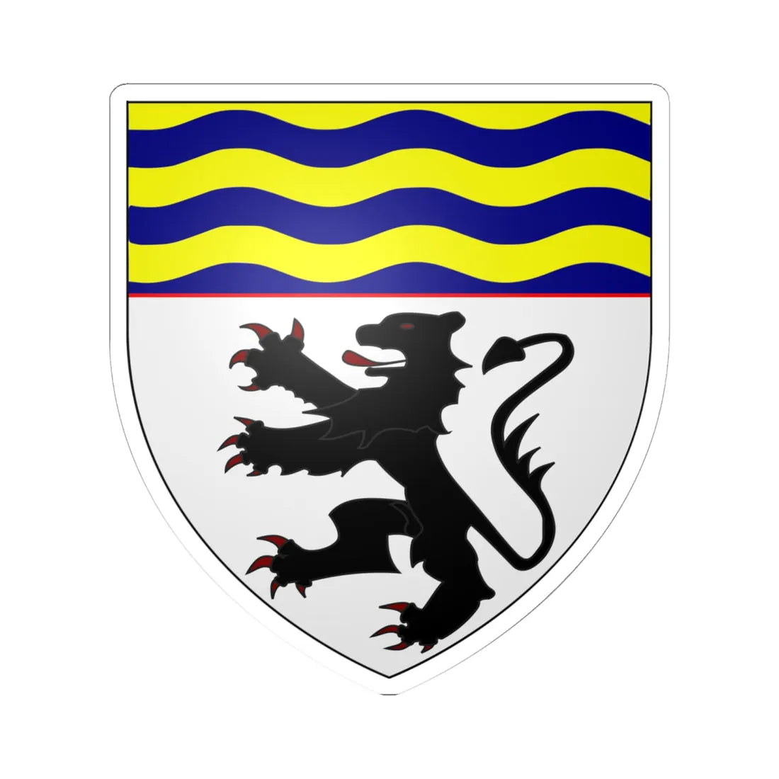 DENBIGHSHIRE COUNTY COUNCIL Shield (United Kingdom) (Coat of Arms) STICKER Vinyl Kiss-Cut Decal 6 Inch White - The Sticker Space