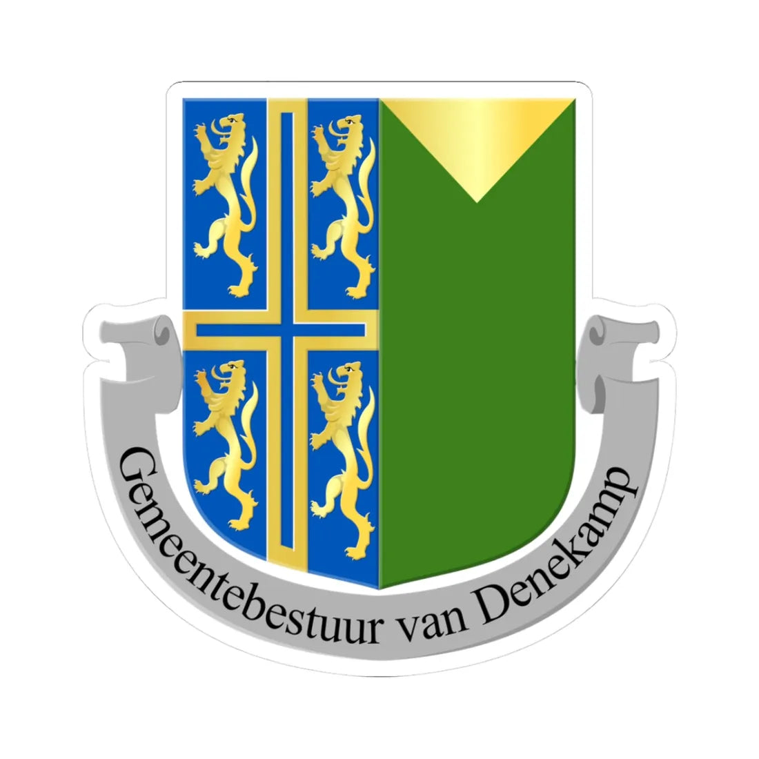 Denekamp wapen 1898 (Netherlands) (Coat of Arms) STICKER Vinyl Kiss-Cut Decal 3 Inch White - The Sticker Space