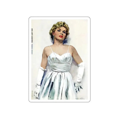 Denise Darcel - Esquire's Lady Fair, Esquire, April 1956 (Magazine Illustration) STICKER Vinyl Die-Cut Decal White Die-Cut 3 Inch - The Sticker Space