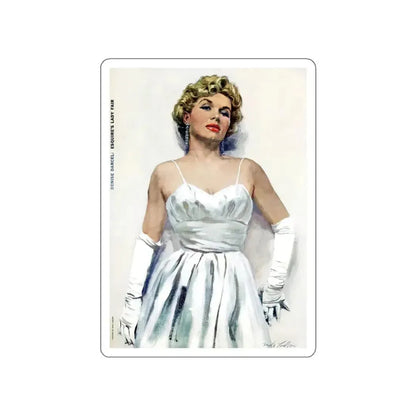 Denise Darcel - Esquire's Lady Fair, Esquire, April 1956 (Magazine Illustration) STICKER Vinyl Die-Cut Decal White Die-Cut 4 Inch - The Sticker Space
