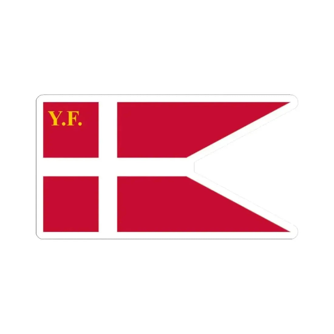 Denmark Yacht Ensign (Denmark) STICKER Vinyl Kiss-Cut Decal 2 Inch White - The Sticker Space