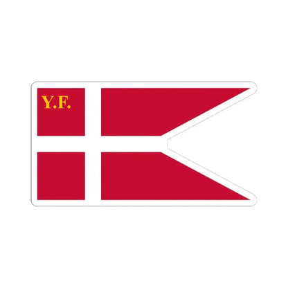 Denmark Yacht Ensign (Denmark) STICKER Vinyl Kiss-Cut Decal 4 Inch White - The Sticker Space