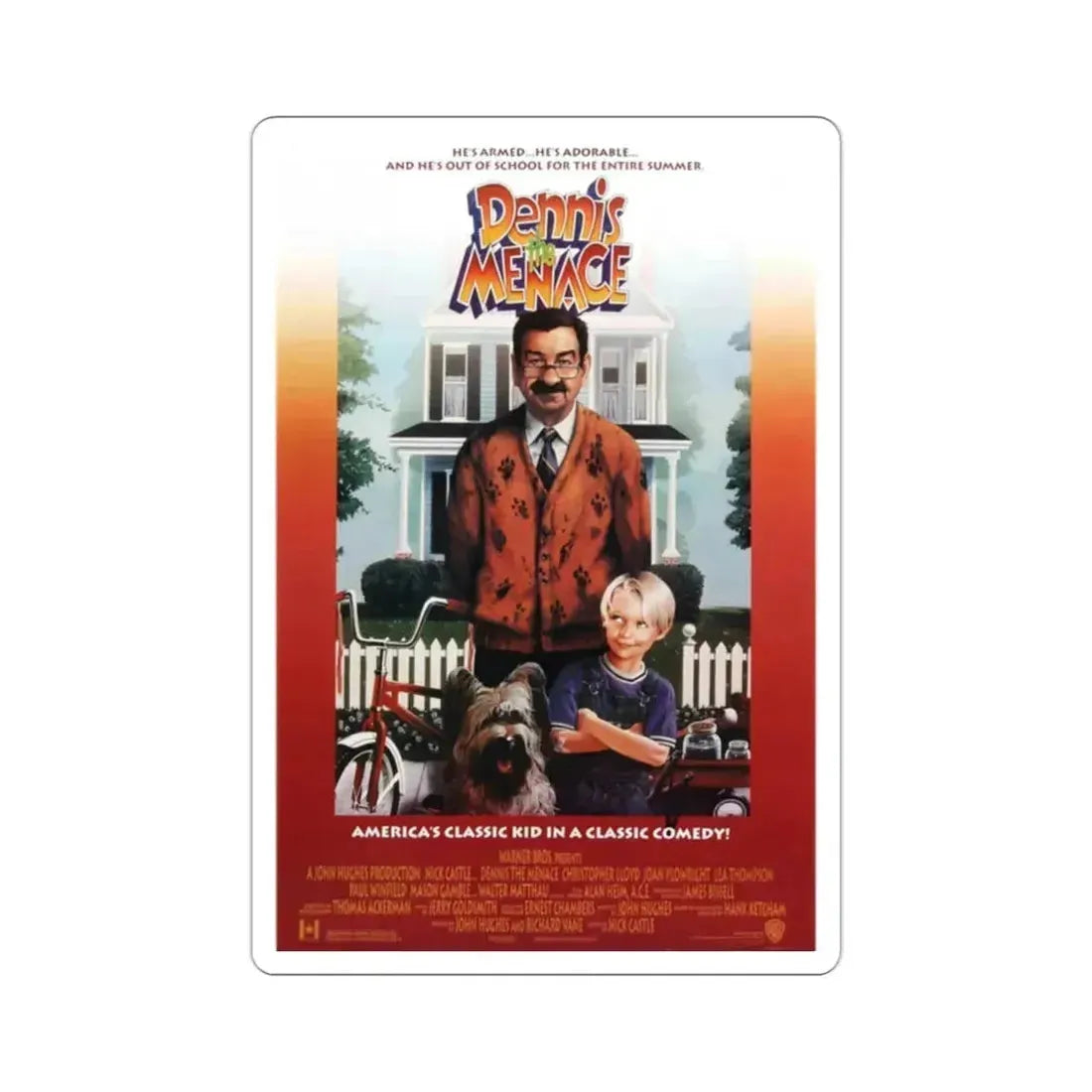 Dennis the Menace 1993 Movie Poster STICKER Vinyl Die-Cut Decal 2 Inch - The Sticker Space