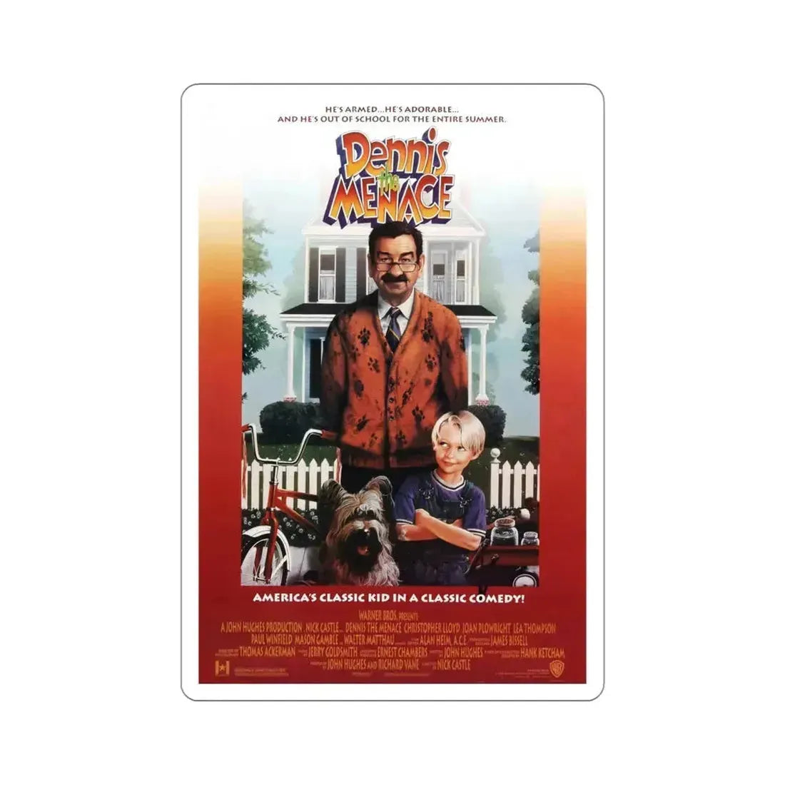 Dennis the Menace 1993 Movie Poster STICKER Vinyl Die-Cut Decal 5 Inch - The Sticker Space