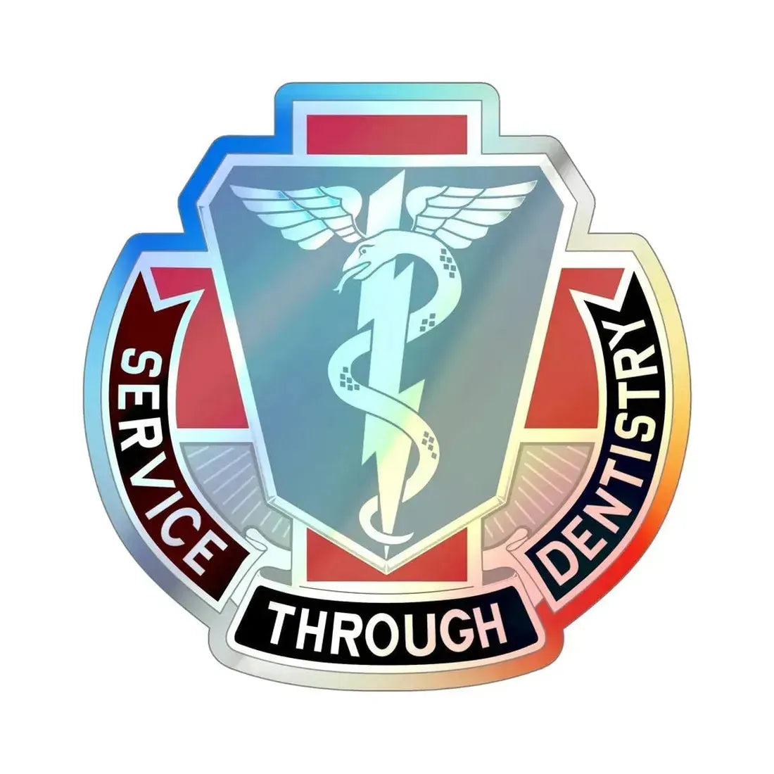 Dental Health Activity Fort Campbell (U.S. Army) Holographic STICKER Die-Cut Vinyl Decal 6 Inch Holographic - The Sticker Space