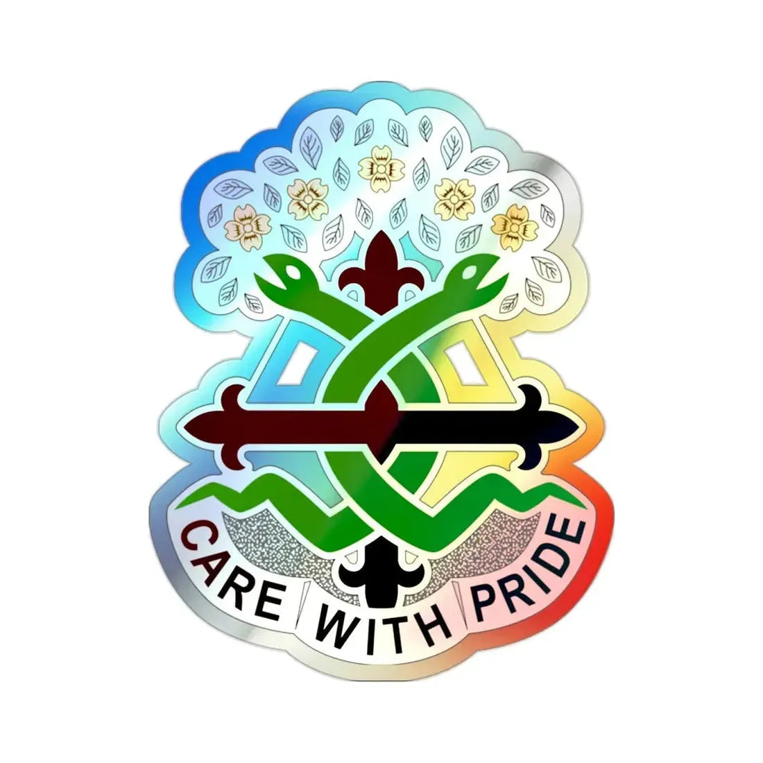 Dental Health Activity Fort Leonard Wood (U.S. Army) Holographic STICKER Die-Cut Vinyl Decal 2 Inch Holographic - The Sticker Space