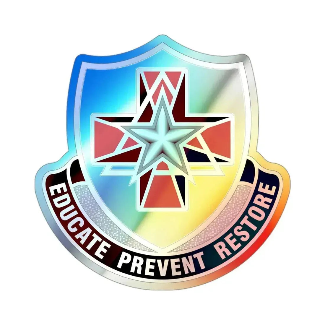 Dental Health Activity Fort Sam Houston (U.S. Army) Holographic STICKER Die-Cut Vinyl Decal 3 Inch Holographic - The Sticker Space