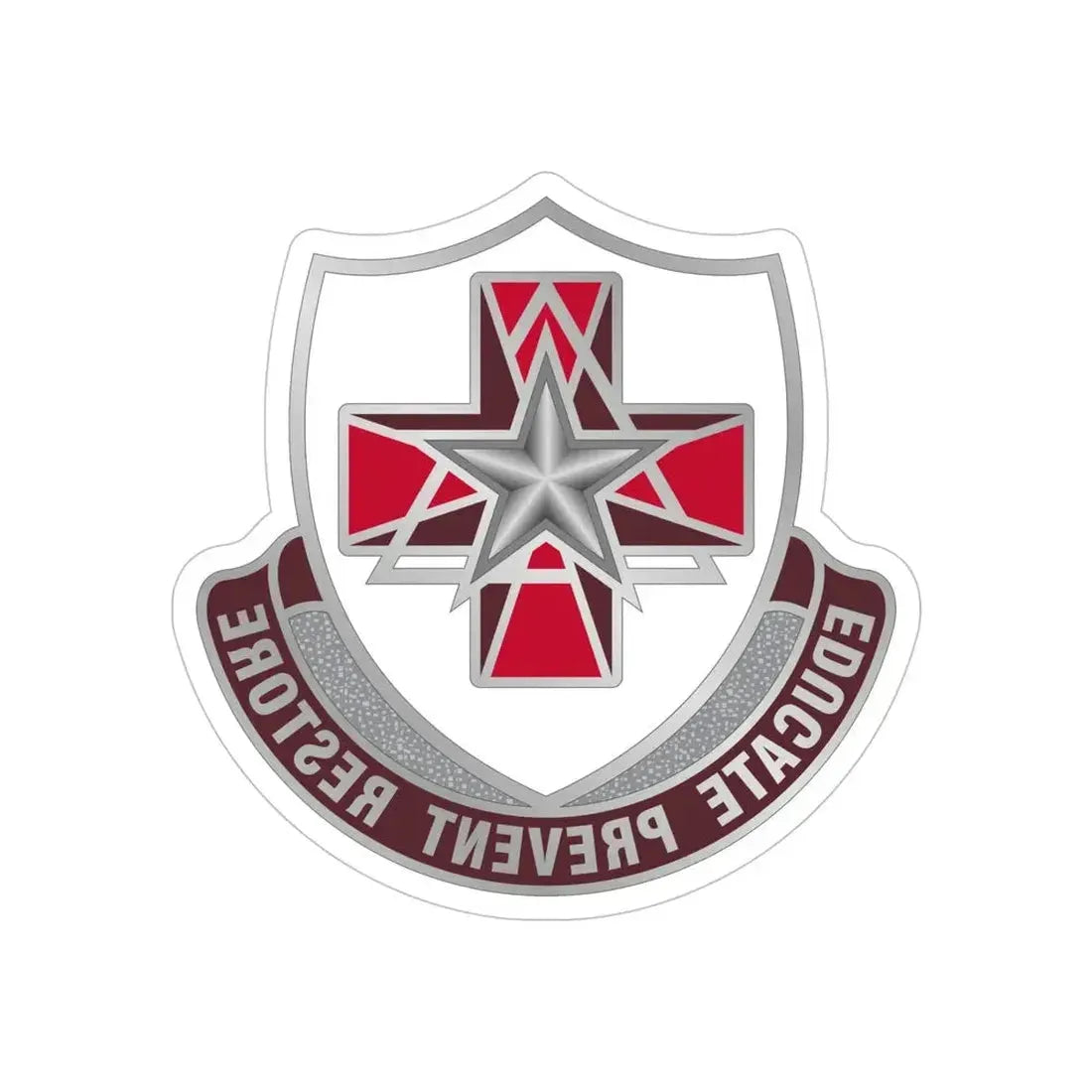 Dental Health Activity Fort Sam Houston (U.S. Army) REVERSE PRINT Transparent Die-Cut STICKER 5 Inch Die-Cut Transparent - The Sticker Space