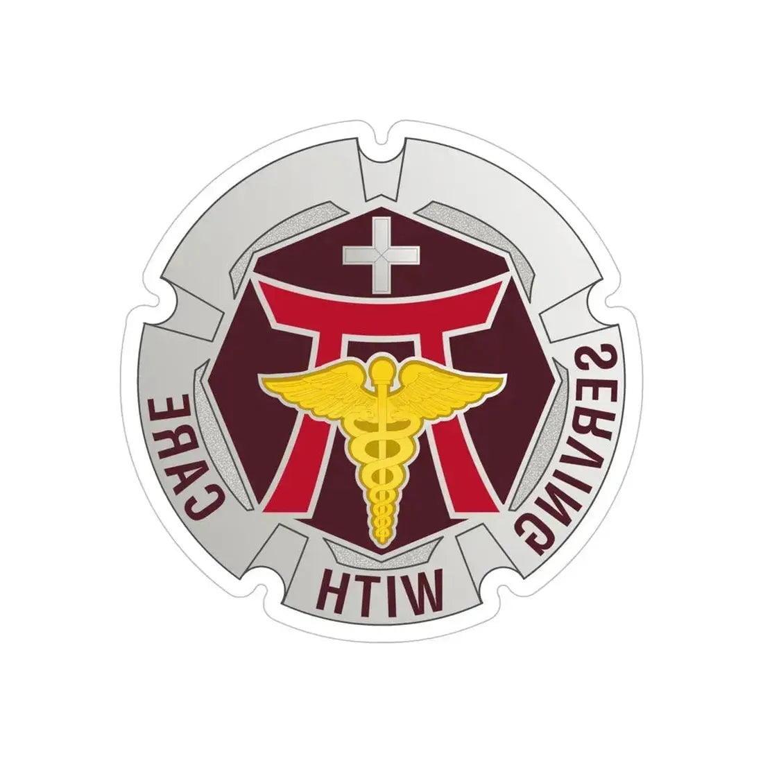 Dental Health Activity Japan (U.S. Army) REVERSE PRINT Transparent Die-Cut STICKER 6 Inch Die-Cut Transparent - The Sticker Space