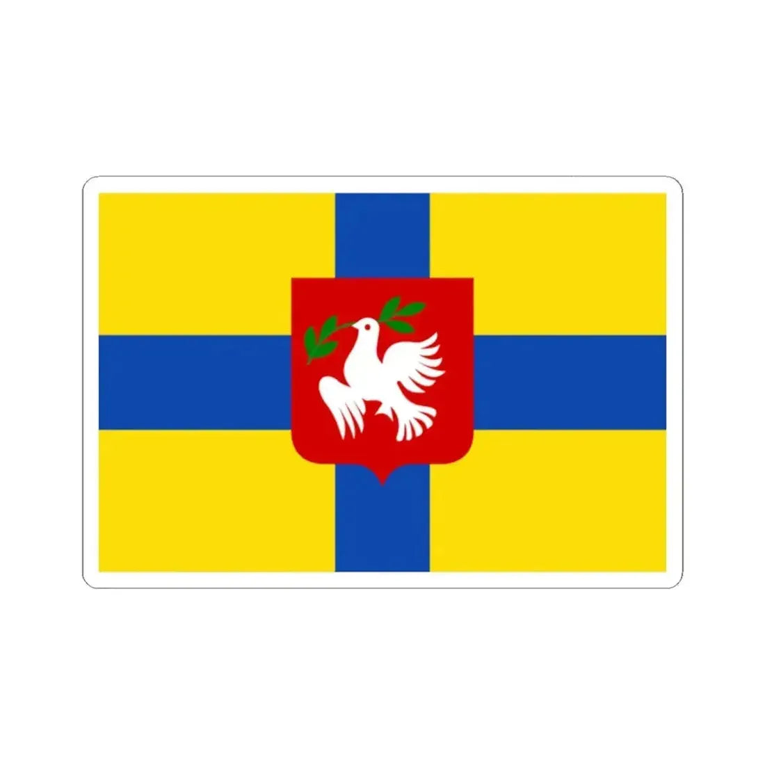 Dentergem flag (Belgium) STICKER Vinyl Kiss-Cut Decal 2 Inch White - The Sticker Space