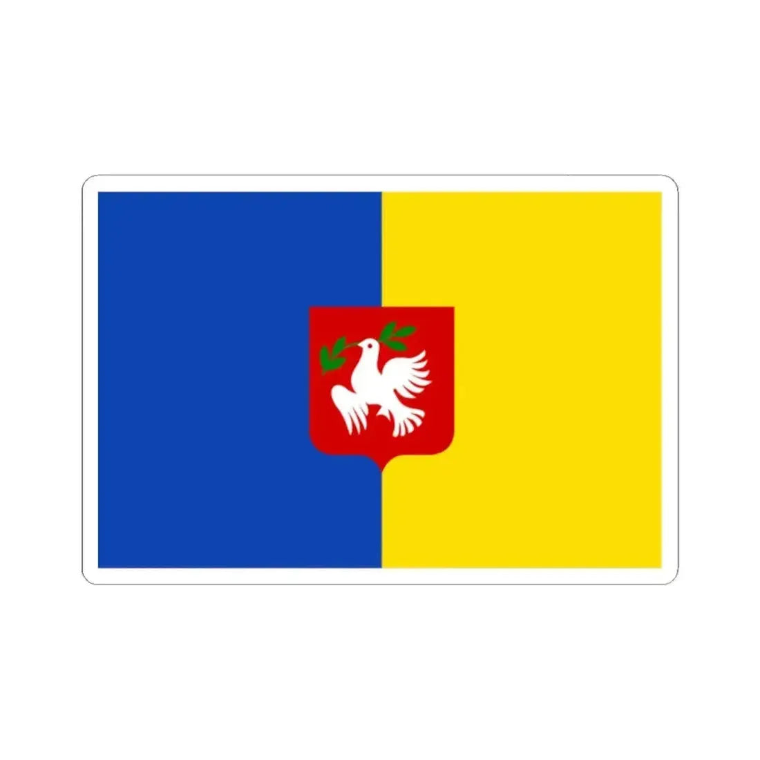 Dentergem vlag (Belgium) STICKER Vinyl Kiss-Cut Decal 2 Inch White - The Sticker Space