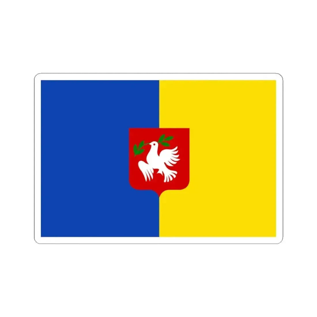 Dentergem vlag (Belgium) STICKER Vinyl Kiss-Cut Decal 4 Inch White - The Sticker Space