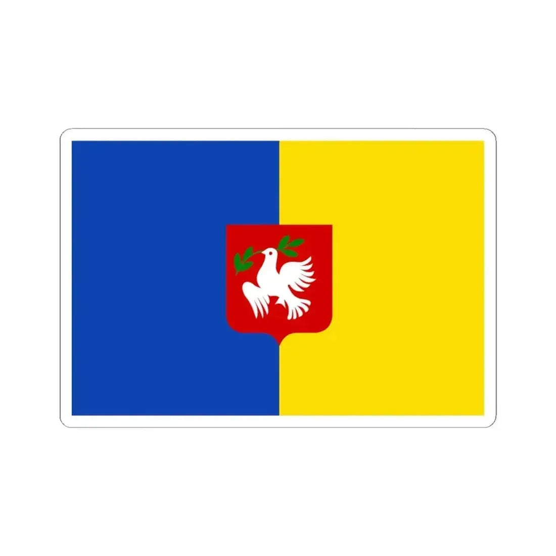 Dentergem vlag (Belgium) STICKER Vinyl Kiss-Cut Decal 6 Inch White - The Sticker Space