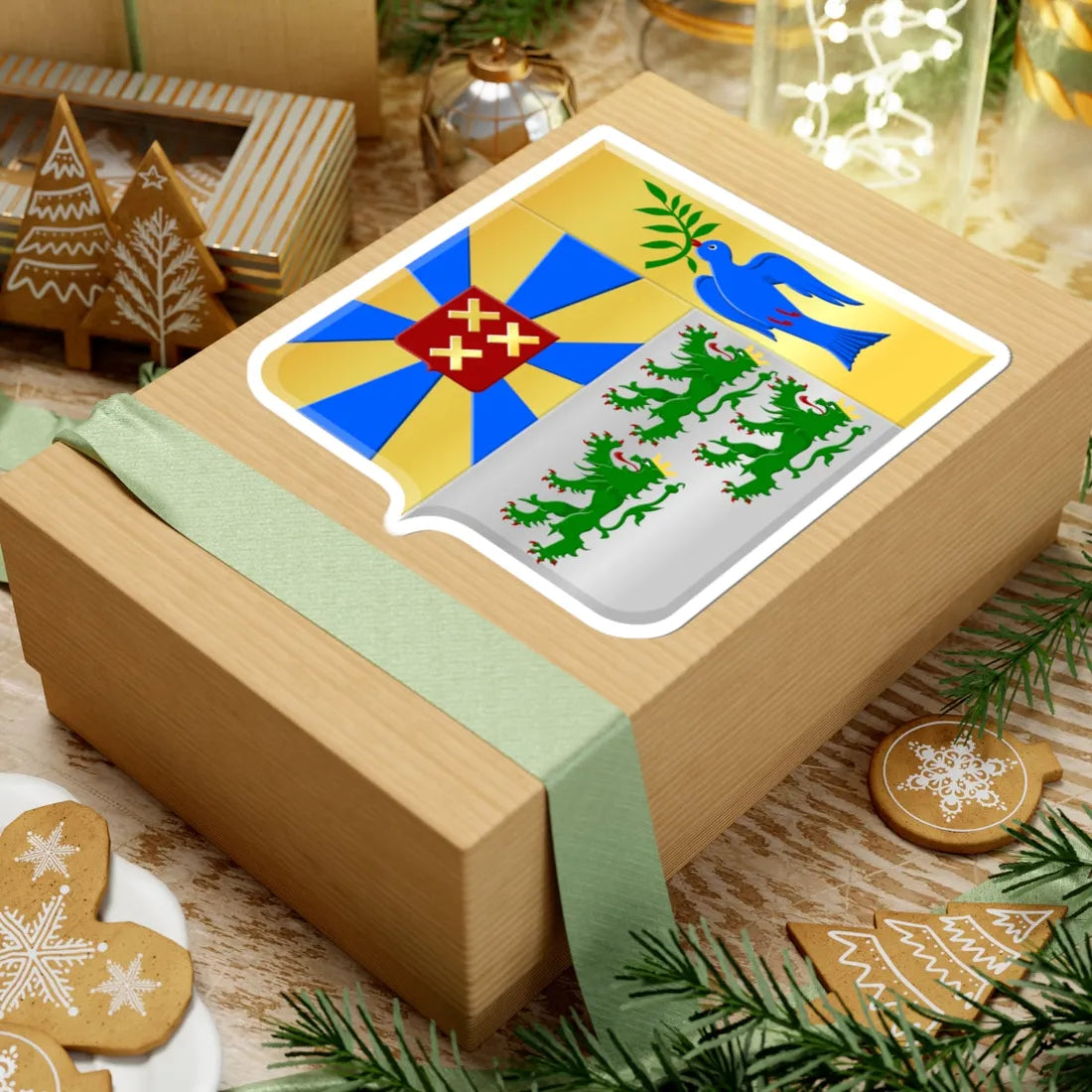 Dentergem wapen (Belgium) (Coat of Arms) STICKER Vinyl Kiss-Cut Decal - The Sticker Space