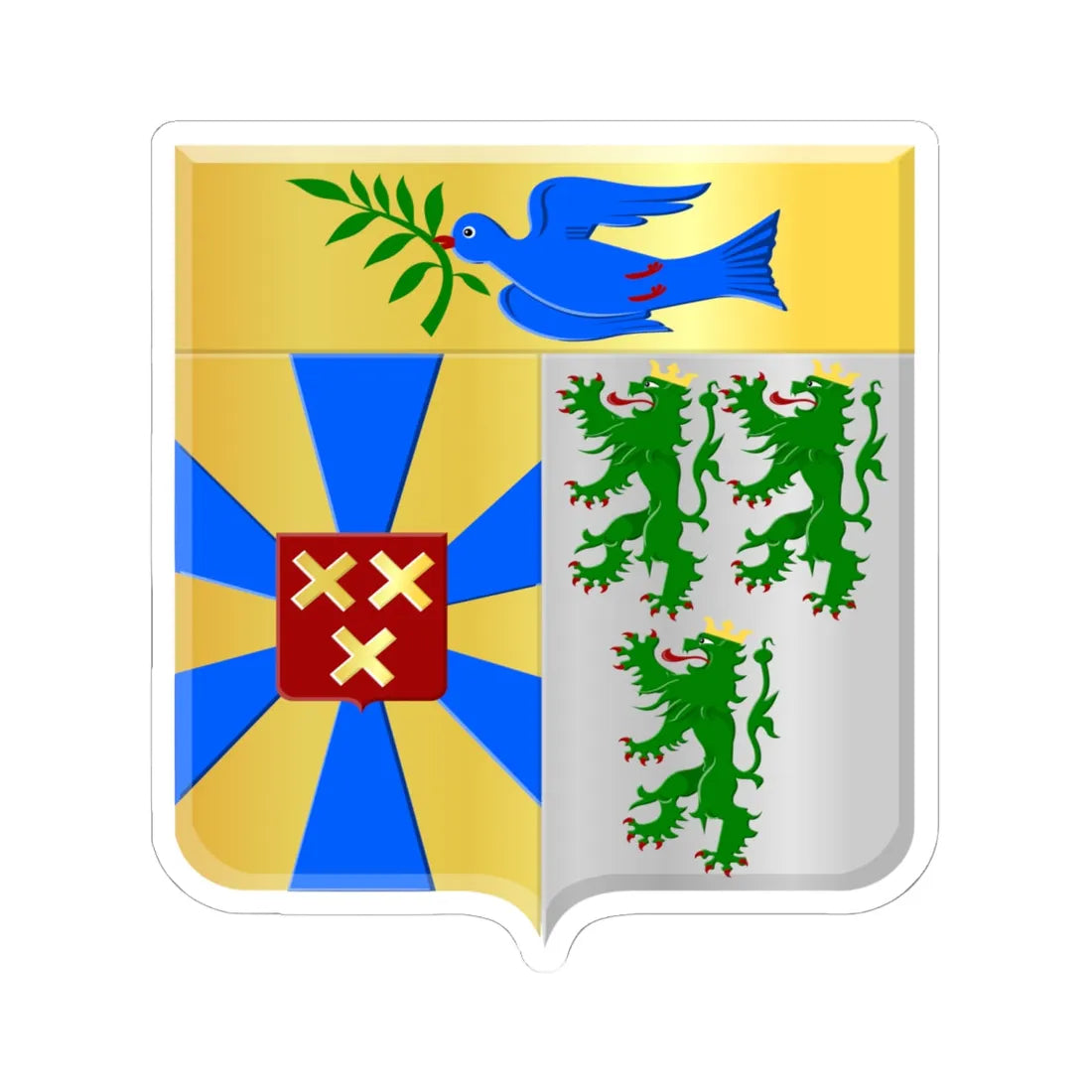 Dentergem wapen (Belgium) (Coat of Arms) STICKER Vinyl Kiss-Cut Decal - The Sticker Space