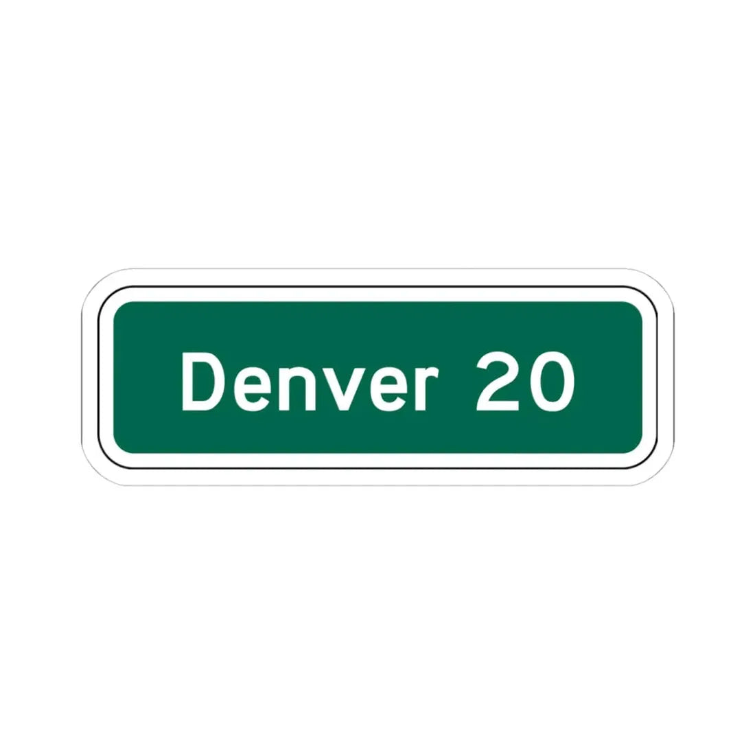 Denver 20 MUTCD D2-1 (Colorado) (Road Sign) STICKER Vinyl Kiss-Cut Decal 4 Inch White - The Sticker Space
