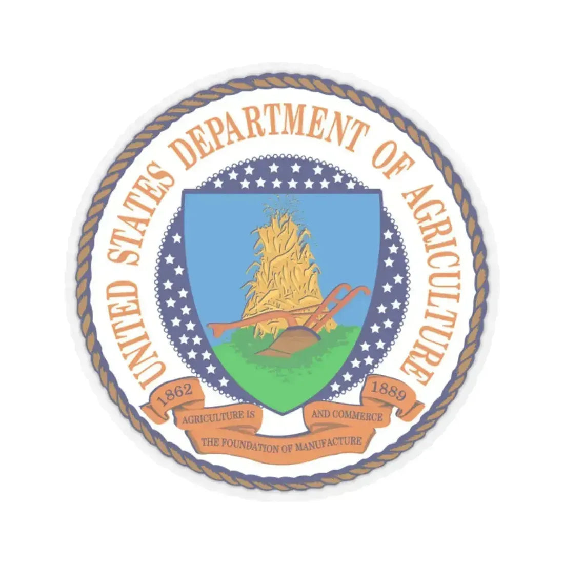 Department of Agriculture - STICKER Vinyl Kiss-Cut Decal 2 Inch Transparent - The Sticker Space