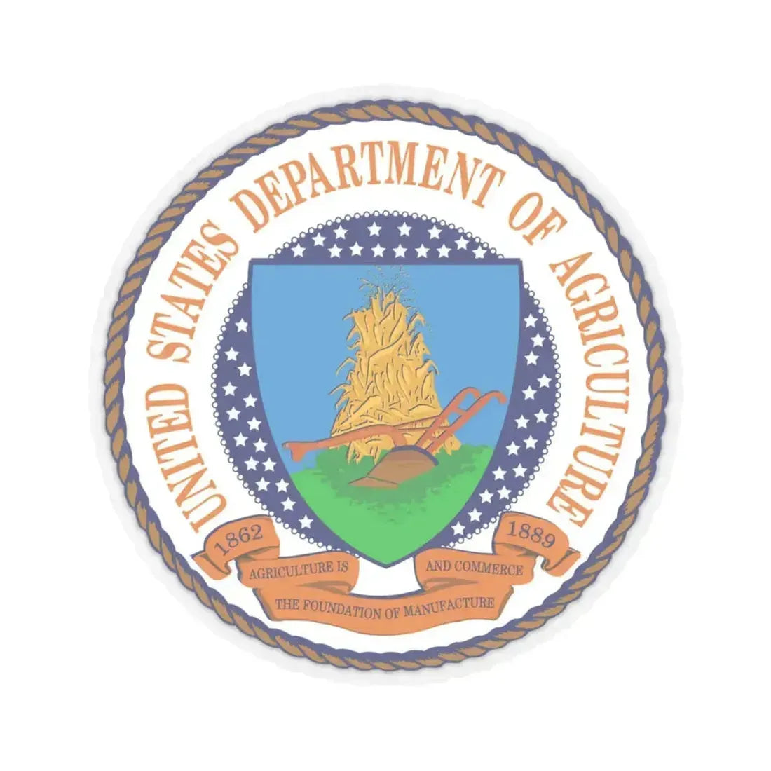 Department of Agriculture - STICKER Vinyl Kiss-Cut Decal 3 Inch Transparent - The Sticker Space
