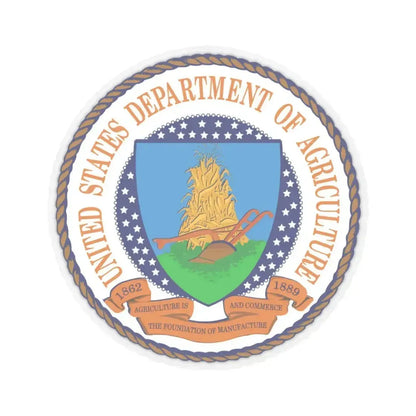 Department of Agriculture - STICKER Vinyl Kiss-Cut Decal 3 Inch Transparent - The Sticker Space