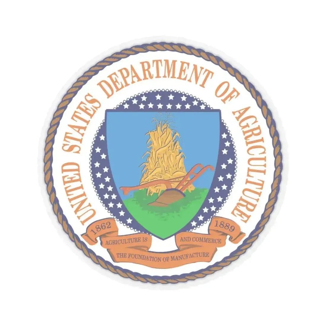 Department of Agriculture - STICKER Vinyl Kiss-Cut Decal 4 Inch Transparent - The Sticker Space