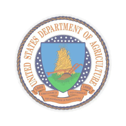 Department of Agriculture - STICKER Vinyl Kiss-Cut Decal 4 Inch Transparent - The Sticker Space