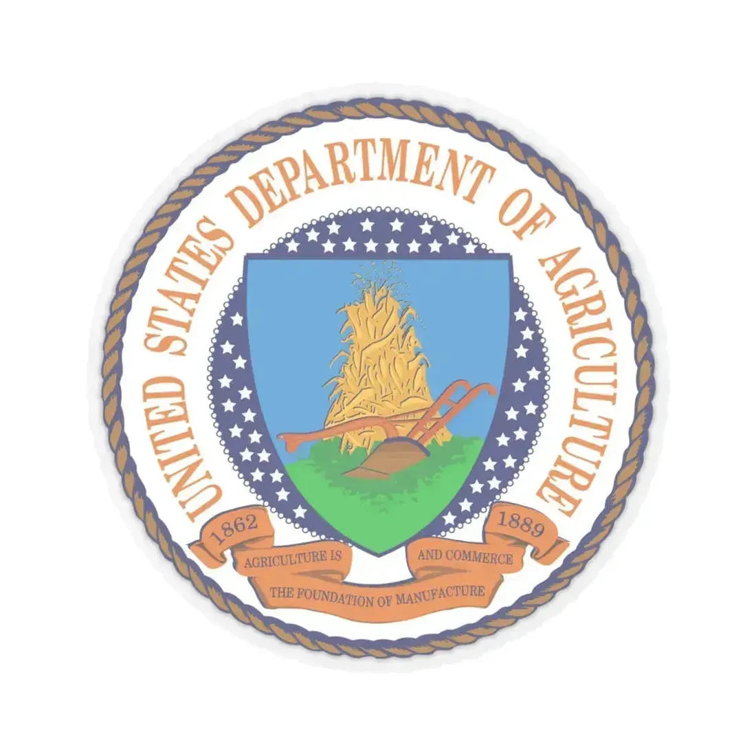 Department of Agriculture - STICKER Vinyl Kiss-Cut Decal 6 Inch Transparent - The Sticker Space