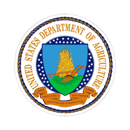Department of Agriculture - STICKER Vinyl Kiss-Cut Decal 6 Inch White - The Sticker Space