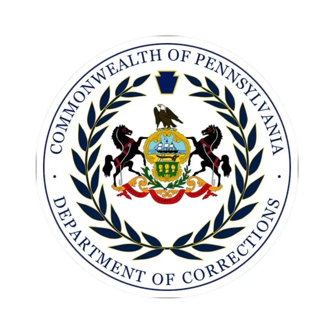 Department of Corrections of Pennsylvania - STICKER Vinyl Kiss-Cut Decal 2 Inch White - The Sticker Space