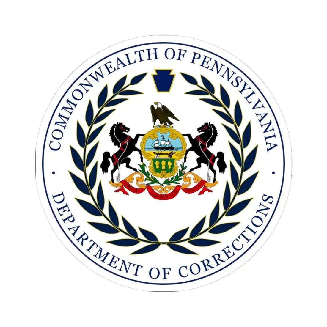 Department of Corrections of Pennsylvania - STICKER Vinyl Kiss-Cut Decal 3 Inch White - The Sticker Space