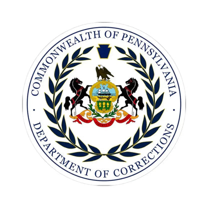 Department of Corrections of Pennsylvania - STICKER Vinyl Kiss-Cut Decal 3 Inch White - The Sticker Space