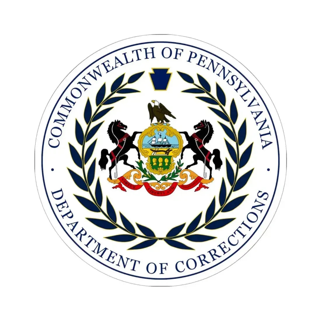 Department of Corrections of Pennsylvania - STICKER Vinyl Kiss-Cut Decal 6 Inch White - The Sticker Space