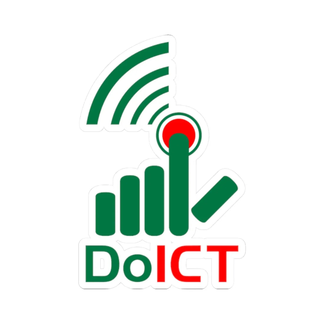 Department of Information and Communication Technology DoICT (Bangladesh) (Coat of Arms) STICKER Vinyl Kiss-Cut Decal 2 Inch White - The Sticker Space