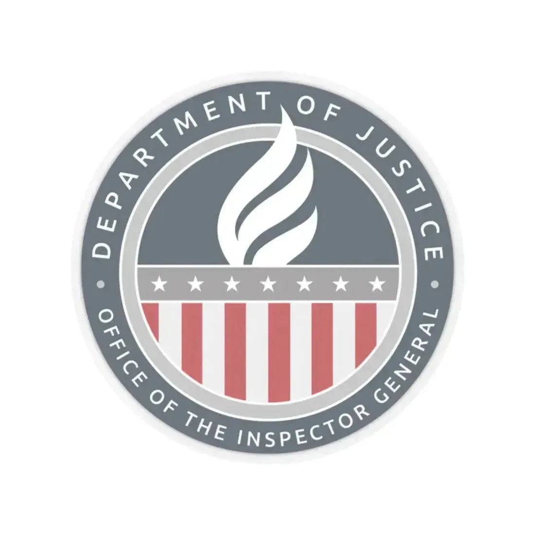 Department of Justice Office of the Inspector General - STICKER Vinyl Kiss-Cut Decal 2 Inch Transparent - The Sticker Space