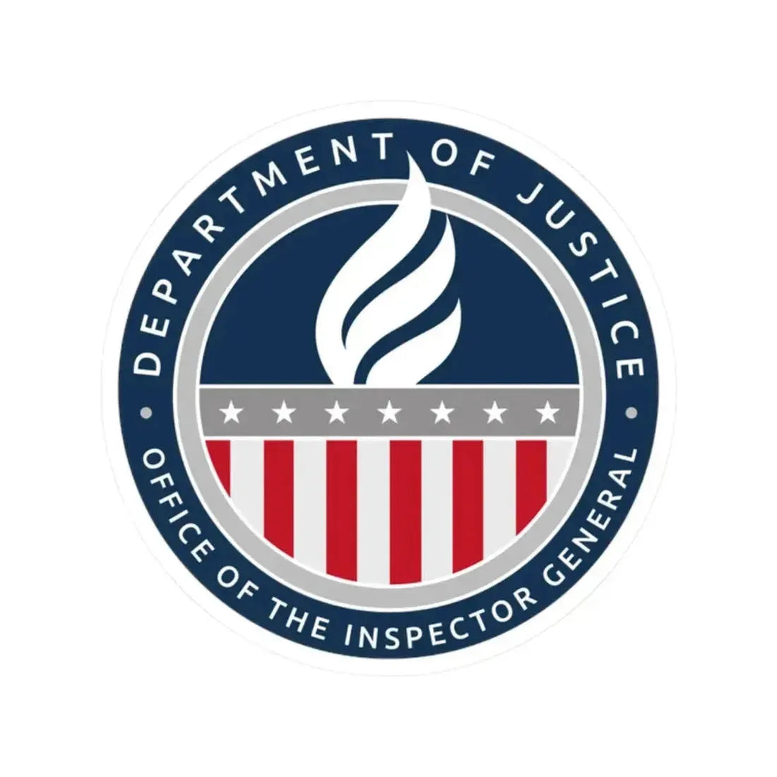 Department of Justice Office of the Inspector General - STICKER Vinyl Kiss-Cut Decal 2 Inch White - The Sticker Space