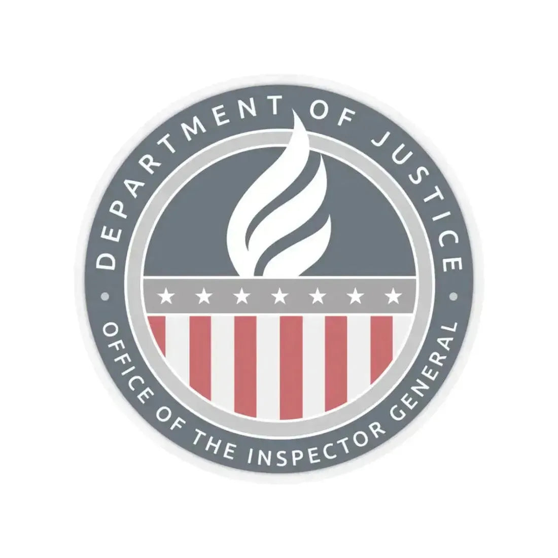 Department of Justice Office of the Inspector General - STICKER Vinyl Kiss-Cut Decal 3 Inch Transparent - The Sticker Space