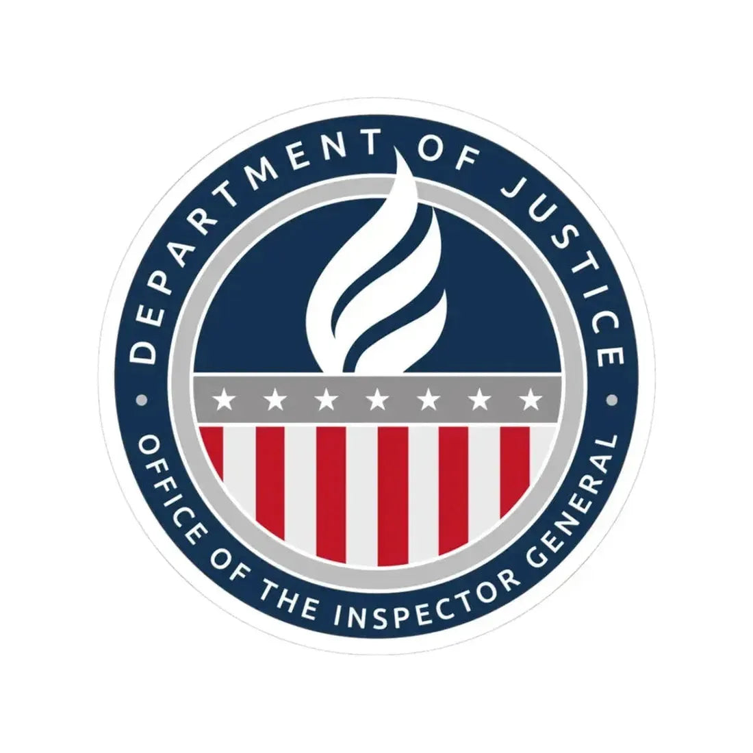 Department of Justice Office of the Inspector General - STICKER Vinyl Kiss-Cut Decal 3 Inch White - The Sticker Space
