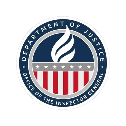 Department of Justice Office of the Inspector General - STICKER Vinyl Kiss-Cut Decal 3 Inch White - The Sticker Space