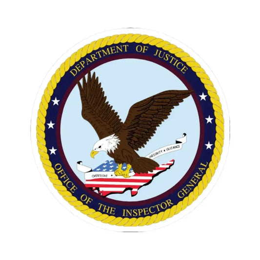 Department of Justice Office of the Inspector General v2 - STICKER Vinyl Kiss-Cut Decal 2 Inch White - The Sticker Space