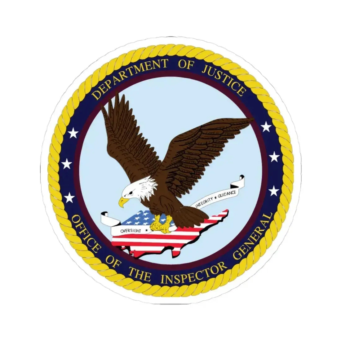 Department of Justice Office of the Inspector General v2 - STICKER Vinyl Kiss-Cut Decal 3 Inch White - The Sticker Space