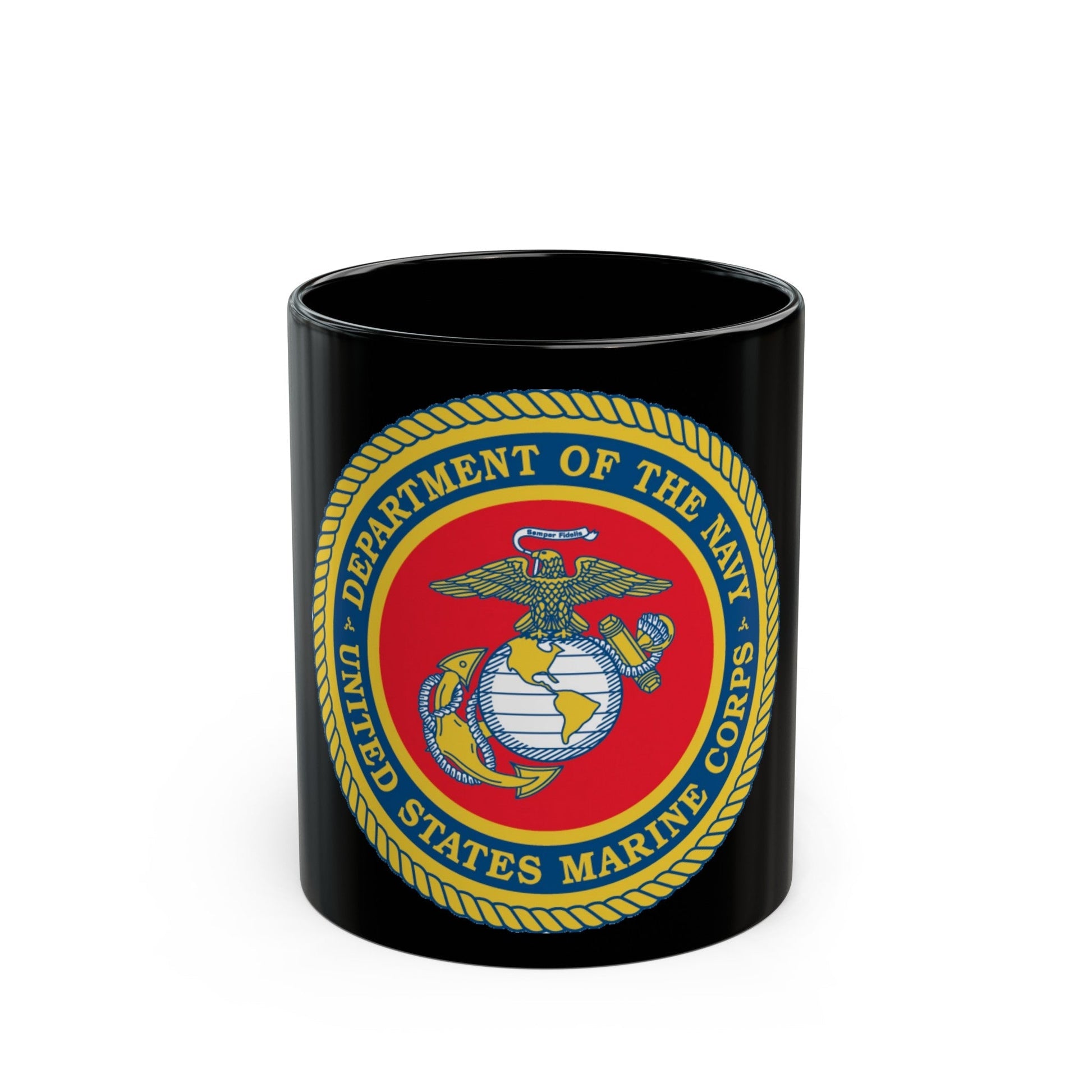 Department Of The Navy United States Marine Corps (USMC) Black Coffee Mug-11oz-The Sticker Space