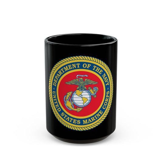 Department Of The Navy United States Marine Corps (USMC) Black Coffee Mug-15oz-The Sticker Space