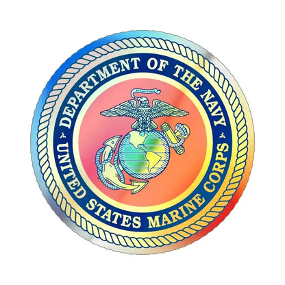 Department Of The Navy United States Marine Corps (USMC) Holographic STICKER Die-Cut Vinyl Decal 6 Inch Holographic - The Sticker Space